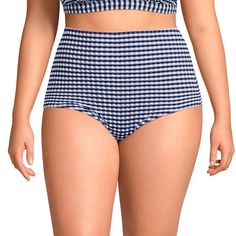 Designed to smooth and stay in place like its sisters, this universally flattering high-waist style has tummy control lining while the low-cut leg openings provide extra coverage. And now they're available in a stretchy, eye-catching gingham fabric. Click on this WOMEN'S GUIDE to find the perfect fit and more! Designed to smooth and stay in place like its sisters, this universally flattering high-waist style has tummy control lining while the low-cut leg openings provide extra coverage. And now Summer Gingham Bottoms For Poolside, Beachwear Gingham Bottoms For Poolside, Gingham Fitted Beach Bottoms, Gingham Beachwear Bottoms For Beach Season, Fitted Gingham Bottoms For Beach, Gingham Beachwear Bottoms For Vacation, Fitted Gingham Bottoms For The Beach, Gingham Bottoms For Beach Vacation, Gingham Bottoms For Beach Season Vacation