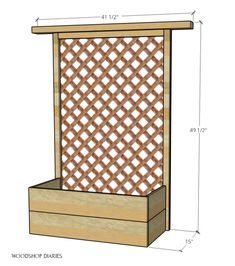 the woodworking plans for an outdoor trellis with lattice design on top and bottom