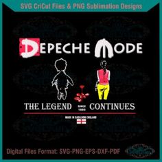 the logo for depeche modee and the legend continues, which includes an image of