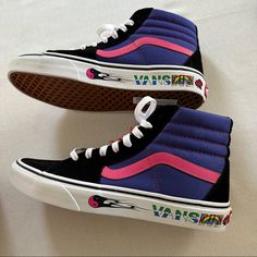 Vans Sk8-Hi Disruptive Sneakers Women 9.5 Retro Hi Top Men’s 8 Nwt Vans Pink, Shoes Vans, Vans Sk8 Hi, Sneakers Women, Sk8 Hi, Hi Top, Vans Sk8, Womens Vans, Vans Shoes