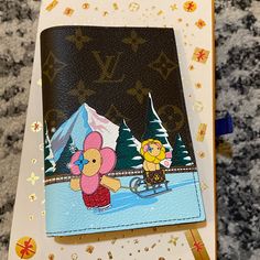 Fashioned From Monogram Coated Canvas And Lined With Grained Leather In A Soft Pink, This Passport Cover Features A Print Of Vivienne, The Louis Vuitton Mascot, Ice Skating With A Friend. With Four Inside Card Slots And A Flat Pocket, This Collectible Edition Of The Passport Cover Is An Elegant Gift For Travel Lovers. 3.9 X 5.5 X 1 Inches (Length X Height X Width) Pink Monogram Coated Canvas Grained Cowhide-Leather Lining 4 Card Slots Flat Pocket 2 Flying Pockets Louis Vuitton Passport Cover, Pink Monogram, Travel Lover, Passport Cover, Key Card Holder, Elegant Gift, Ice Skating, Cowhide Leather, Skating