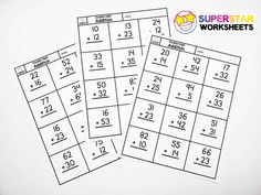 two printable worksheets for the addition and subtraction task with numbers