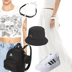 streetwear linen maxi skirt outfit idea