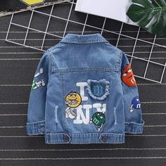 Only 1 Left! Marked Down For Quick Sale! Girls/Boys Denim Jacket With Lettering And M&M Appliques. Boys Denim Jacket, Childrens Coats, Jacket For Boys, Kids Streetwear, Girls Puffer Jacket, Girls Denim Jacket, Girls Winter Jackets, Toddler Jacket