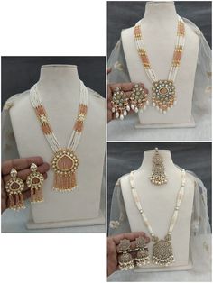 *Light Weight Gold Rani Haar Necklace Set. *Haar length: 15.50 inches (including pendant) *Pendant Breadth- 2.1 inches *Earrings length: 2.7 inches  (with drops) ;   *earrings Width: 1.8 inches White Necklace With Latkans For Festive Season, Diwali White Kundan Beaded Necklaces, White Kundan Necklace For Eid, Temple Jewelry Style, White Kundan Necklace For Eid Gift, White Meenakari Necklaces For Eid, White Bridal Necklace For Eid, White Bollywood Necklaces With Latkans, White Bollywood Necklace With Latkans, White Kundan Necklace For Eid Celebration