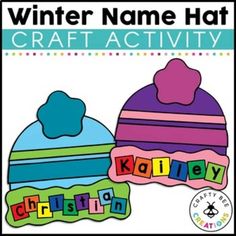 winter name hat craft activity for kids