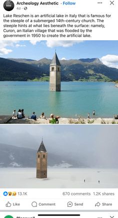 an image of the same tower in different places