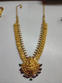 Mini Haram Gold, Mini Haram Gold Designs, Mini Haram Gold Designs Latest, Kasula Haram, Haaram Designs, Pretty Gold Necklaces, Mango Mala