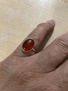 *10x14mm carnelian ring *Sterling Silver *Free Shipping *Handcrafted In USA *Jewelry ship in Gift box All components are solid .925 silver. Thank You For Your Looking ,And Check Out More Items In My Etsy Shop For More Great Deals, Also We Add More Jewelry To Etsy Shop regularly PLEASE check their dimensions, before setting the order. NOTE -Once the parcel gets shipped out, it is usually needed 3-6 business days for every where in US Please keep in mind that once your package is shipped, the amou Red Carnelian, Carnelian Crystal, Usa Jewelry, Carnelian Ring, Simple Ring, Ring Simple, Red Band, Rings Cool, Crystal Ring