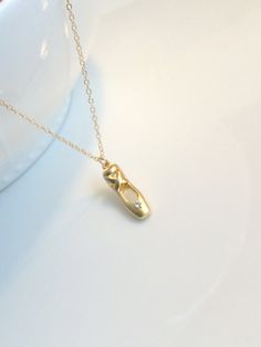 Gold Ballet Shoe Necklace Gold Toe Shoe Necklace Ballerina Ballet Shoes Necklace, Ballerina Necklace, Ballet Shoe, Little Ballerina, Girl Jewelry, Ballet Slippers, Vermeil Jewelry, Toe Shoes, Dream Jewelry