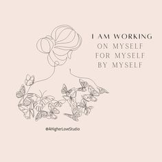 the cover for i am working on my self for myself by himself, with butterflies flying around