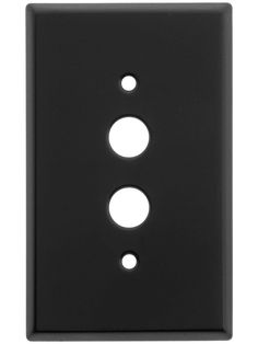 a black light switch cover with two holes