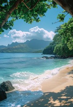 the beach is clean and ready to be used for swimming or playing in the water