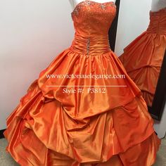 “One Of A Kind” Taffetta Ball Gown With Pick Up Skirt, Sequined Beaded Bodice, Rusched Waist, Zipper On The Side. Available For Immediate Shipping In Sunset Orange Size 10. Orange Quinceanera Dresses, Prom Dresses Lavender, Glitter Party Dress, Sparkle Gown, Black Beaded Dress, Vintage Formal Dresses, Blue Dress Formal, Lavender Dresses, Sunset Orange