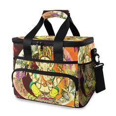 an image of a colorful bag with cartoon characters on the front and back side,