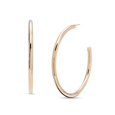 Elevate your look with these classic yet stylish open hoop earrings in yellow gold, a versatile choice that fits any occasion with ease. Created in 14K gold Each earring showcases an eye-catching 60.0mm-wide open tubular hoop. These post earrings secure comfortably with friction backs. Modern 14k Gold Hoop Earrings For Everyday Elegance, Elegant Hypoallergenic Open Circle Hoop Earrings, Elegant Everyday Open Circle Hoop Earrings, Everyday Yellow Gold Oblong Hoop Earrings, Modern Yellow Gold Open Hoop Earrings, Modern Yellow Gold Open Circle Hoop Earrings, Modern Yellow Gold Oval Link Hoop Earrings, Evening Yellow Gold Clip-on Hoop Earrings, Yellow Gold Tarnish Resistant Brass Hoop Earrings