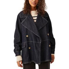 Manufacturer: Free People Suggested Price: $148.00 Condition: Style Type: Jean Jacket Collection: Free People Sleeve Length: Closure: Button Closure Material: 100% Cotton Fabric Type: Denim Specialty: Pocket P2820660-2844661 People Brand, Free People Jacket, Car Coat, Free People Denim, Embroidered Denim, It's Cold, Denim Coat, Faux Leather Jackets, Denim Women