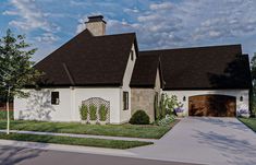 French Country Plan: 1,958 Square Feet, 3 Bedrooms, 2 Bathrooms - 963-00468 Tutor House Plans, Covered Patio Plans, Modern Cottage House Plans, Modern Cottage Homes, Advanced House Plans, Modern Cottage Style, Patio Plans, Cottage House Plan