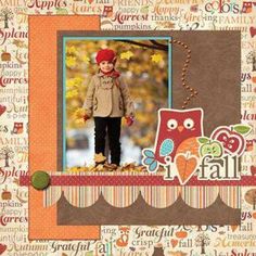 a scrapbook page with an image of a young boy wearing a red hat and coat