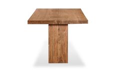 a wooden table that is made out of wood and has two square sections at the top