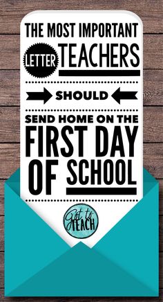 an envelope with the words, the most important letters should be found on the first day of school