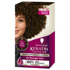 Schwarzkopf Keratin Color Permanent Hair Dye Color Cream, 5.0 Medium Brown - Professionally-inspired hair color for womenThis permanent hair dye provides rich, striking color on all hair textures - with minimal damage*. The Keratin hair color formula was developed with professionals to provide professional-quality hair color and brilliant shine. In addition, our 3-step Bond Enforcing System creates bonds and strengthens your hair, leaving your hair 5x stronger** after coloring. Keratin Color also reduces frizz by providing humidity resistance for 72 hours.*** Our pre-color serum containing Vitamin B6 and Collagen, primes the hair. We recommend repeating the application of the hair dye in tube every 4 weeks for even color from root to tip. Established in 1898, Schwarzkopf has 125+ years of Try On Hair Color, Permanent Hair Dye Colors, Hair Color Formulas, Root Touch Up, Hair Textures, Gray Coverage, Permanent Hair Dye, Keratin Hair, Vitamin B6