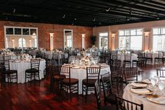 tables and chairs are set up for an event