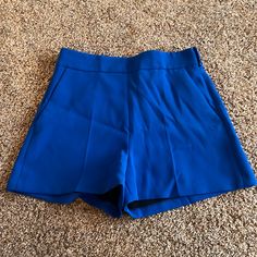 Size- Small Blue High Stretch 2-in-1 Shorts, Royal Blue Shorts, Zara Shorts, Royal Blue, Zara, High Waisted, Womens Shorts, Blue, Women Shopping