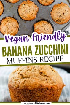 vegan friendly banana zucchini muffins recipe