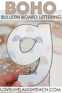 the letter b is for boho bulletin board lettering