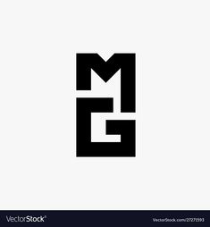 the letters g and m are made up of two different shapes, one black and white