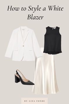 9 Classy Ways to Style a White Blazer in Summer - By Lisa Fonde Blazer Outfits Dressy Classy, White Blazer Outfit Dressy, White Blazer Outfit Casual, White Blazer Outfit Work, Blazer In Summer, Style A White Blazer, Dress And Blazer Outfit, White Blazer Outfit, White Blazer Outfits