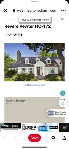 the real estate listing page is displayed on an iphone screen, and it appears to be for sale