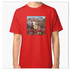 a group of people standing in front of a clock classic t - shirt