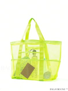 BagForLove - Daily Beach Bag: Neon-Yellow Mesh Shopper with Double Handles Product Description Color Mint Green Strap Type Double Handle Pattern Type Plain Style Vacation Type Shopper Bag Bag Size Oversized Features Foldable Closure Type No-closure Material Polyester Composition 100% Polyester Size Chart INCH CM Bag Length Bag Width Bag Height 24.8 inch 7.9 inch 15.4 inch Bag Length Bag Width Bag Height 63 cm 20 cm 39 cm Details Pictures Similar Products h2 { text-align: center; } /* æ¢è¡ */ l Beach Necessities, Purple Baby, Beach Essentials, Mint Blue, Enjoying The Sun, 2nd Baby, Mesh Material, Shopper Bag, Pink Beige