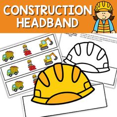 construction headband worksheet for kids to practice their skills on the construction site