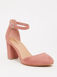 Wide Mauve Pink D'Orsay Ankle Strap Pump - Wide Width Mauve Heels, Hak Tinggi, Catskills Wedding, Dr Shoes, Wide Width Sandals, Tshirt Quilt, Strappy Block Heels, Ankle Strap Block Heel, Ankle Strap Sandals Heels