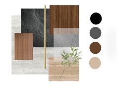 an assortment of different materials including wood, marble and metal