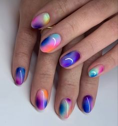 Airbrush Nails, Shoe Nails, Dope Nail Designs, Bright Nails, Nails Only, Nail Art Inspiration, Gel Nail Art