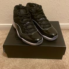 Air Jordan 11 Retro/ Size 10.5/ Worn 1-2x/ Black/White-Black-White Noir/Noir/Blanc/Blanc Jordan 11 Space Jam, Space Jams, Shoes Jordan, Air Jordan 11 Retro, Jordan Black, Jordan 11 Retro, Air Jordan 11, Jordans For Men, Jordan 11