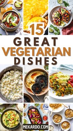 15 great vegetarian dishes with the title overlay