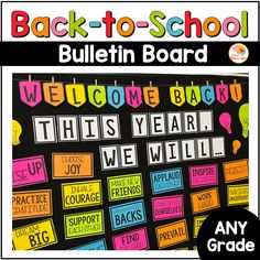 back to school bulletin board with the words welcome back