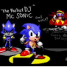 an old video game with sonic the hedgehog and other characters in front of a black background