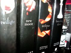 several new eclipse books lined up on a shelf