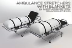 an ambulance stretchers with blankets is shown in this advertismal poster for the hospital