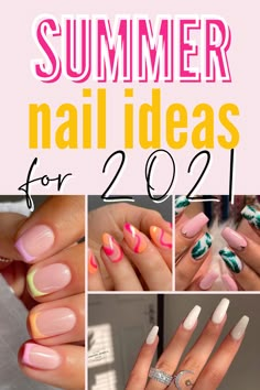 Dip Powder Nails Ideas Spring, Nail Colors Summer, Summer Nail Colors, Cute Summer Nail Designs, Fun Summer Nails, Summer Nail Ideas, April Nails, Summer Nail Designs, Fall Nail Trends