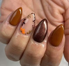 Fall Nail Art Ideas, Simple Fall Nails, Fall Gel Nails, Fall Acrylic Nails, Makijaż Smokey Eye, Thanksgiving Nails, Get Nails, Fall Nail Art