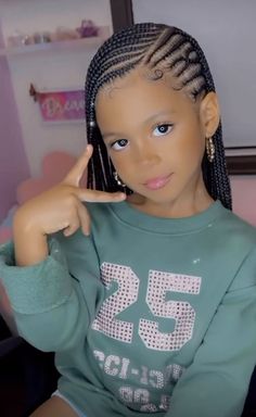 beautify that little girl you call your daughter, make her feel loved and valued by trying out this cute hairstyle on her.... Braids Ideas For Kids, Braided Cornrow Hairstyles For Kids, Cornrow Ideas For Kids, Cornrows For Kids, Cute Hairstyles For Black Kids, Cornrow Hairstyles For Kids, Ella Name, Kids Cornrow Hairstyles