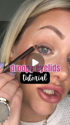 Using Eye Shadow As Liner, Eye Makeup For Saggy Eyelids, Make Up Droopy Eyes, Eye Makeup For Big Eyelids, Eye Makeup Lift Eyes, Makeup To Enlarge Eyes, Makeup For Heavy Eyelids Hooded Eyes, Eyeliner For Uneven Eyelids, Saggy Eyelids Makeup