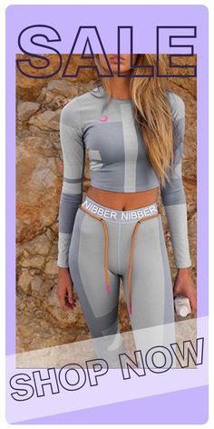 Grey Casual Sportswear Letter Print Basic Long Sleeve Two Pieces Purple And Gold Dress, Hot Jumpsuits, Pink Swimwear, Hot Swimwear, Red Dress Short, Plus Size Activewear, White Bodysuit, Basic Long Sleeve, Casual Sportswear